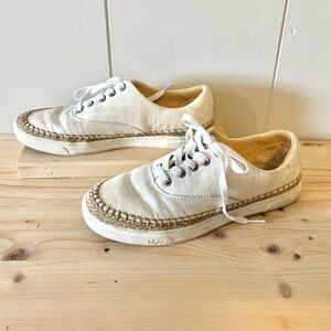 UGG Eyan II Women's Beige Canvas Lace Up Shoes Sneakers Jute Women’s 8